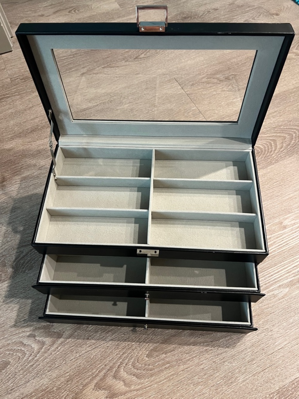 Classic Black Jewelry Organizer with 2 drawers